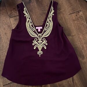 Lily Pulitzer Embroidered Jewel Tank Blouse XS